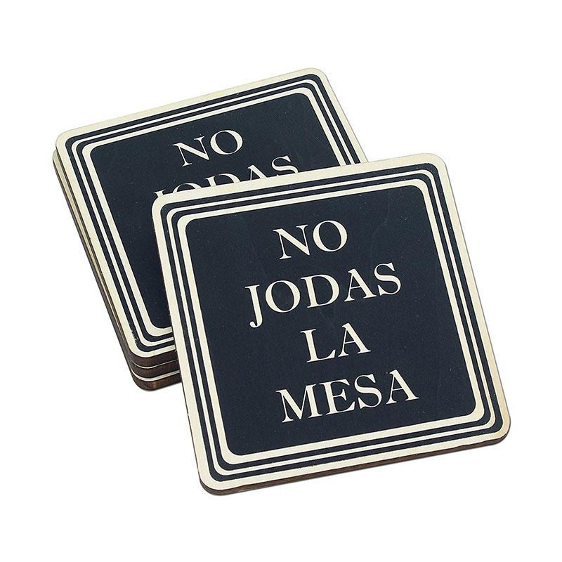 Torched Products Coasters Don’t Fuck Up The Table Wood Coasters – Funny Gift Coasters – Set of 4 - Spanish (791015030901)