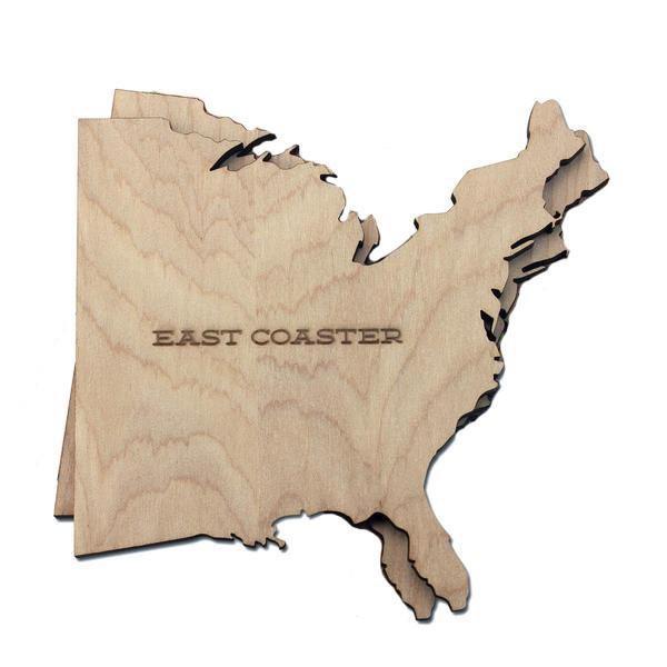 Torched Products Coasters East and West Coast Wood Coaster (791067230325)