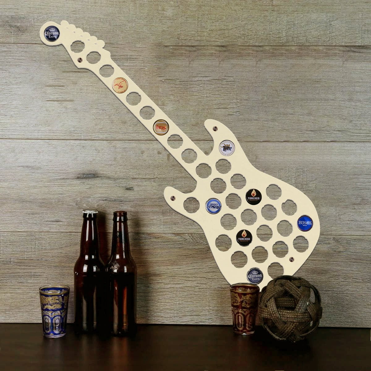 Torched Products Beer Cap Map Electric Guitar Beer Cap Holder