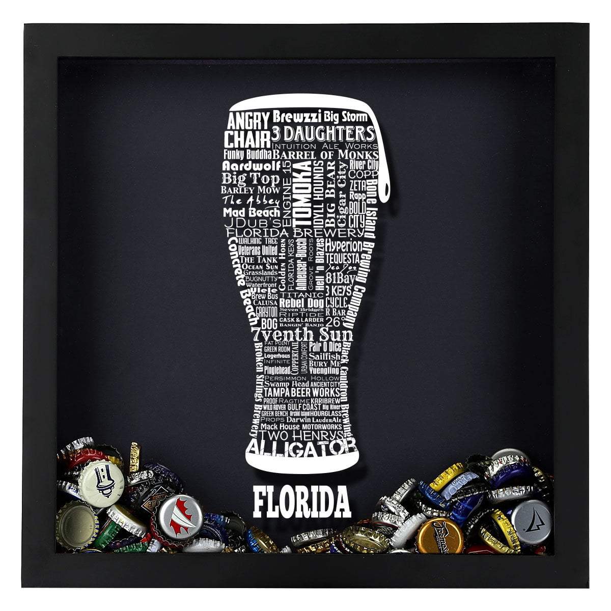 Torched Products Shadow Box Florida Beer Typography Shadow Box (779423154293)