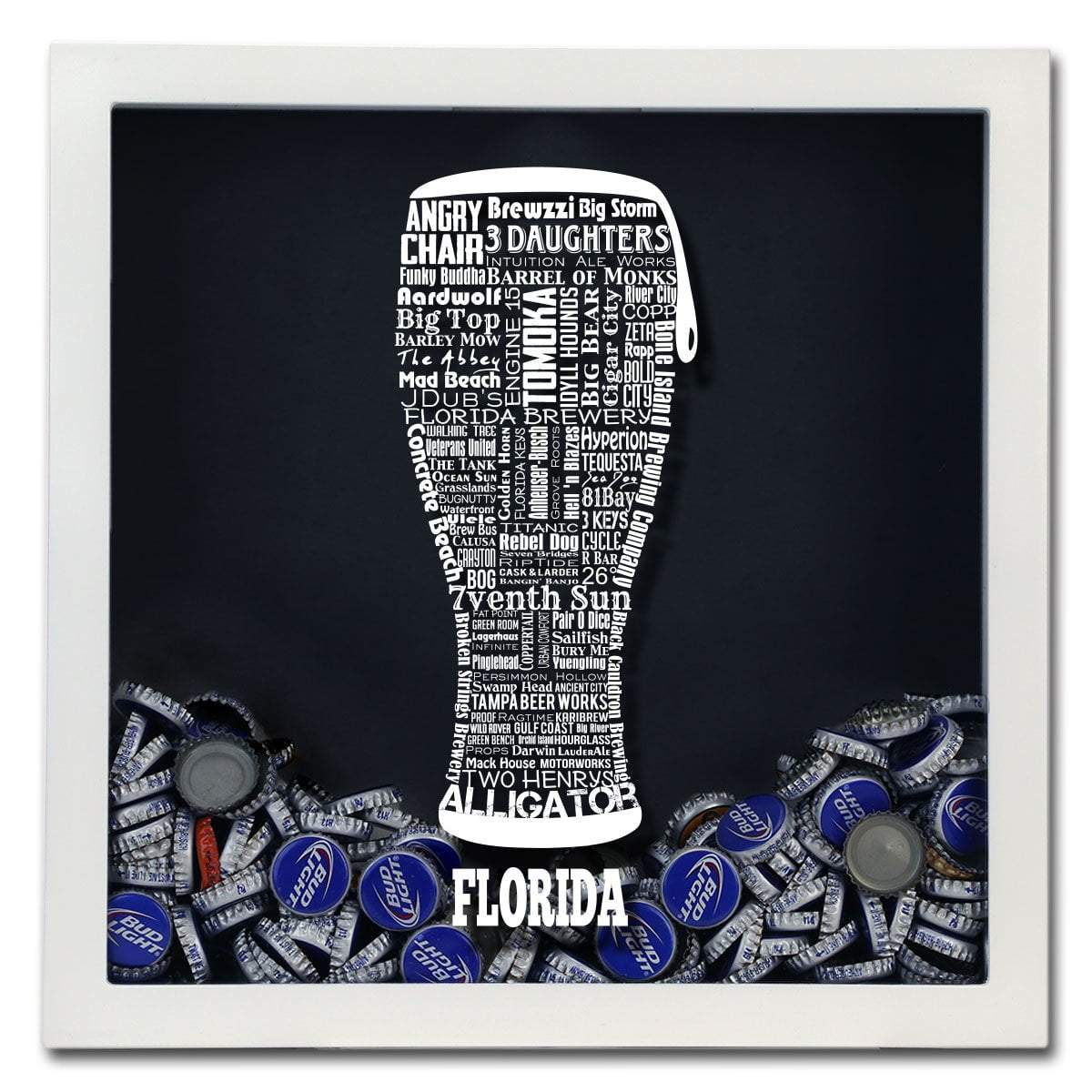 Torched Products Shadow Box Florida Beer Typography Shadow Box (779423154293)