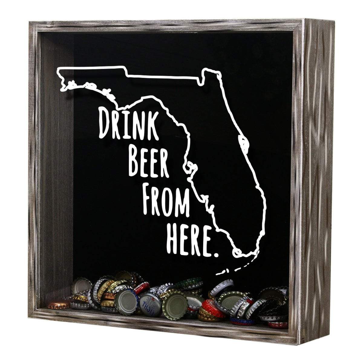 Torched Products Shadow Box Florida Drink Beer From Here Beer Cap Shadow Box (781163167861)