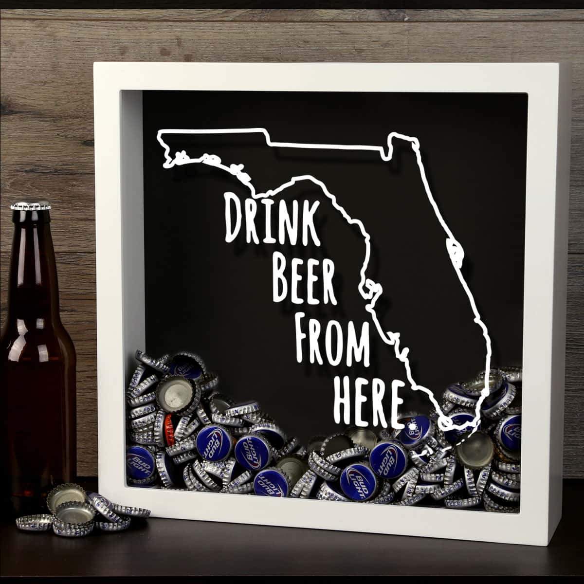 Torched Products Shadow Box Florida Drink Beer From Here Beer Cap Shadow Box (781163167861)