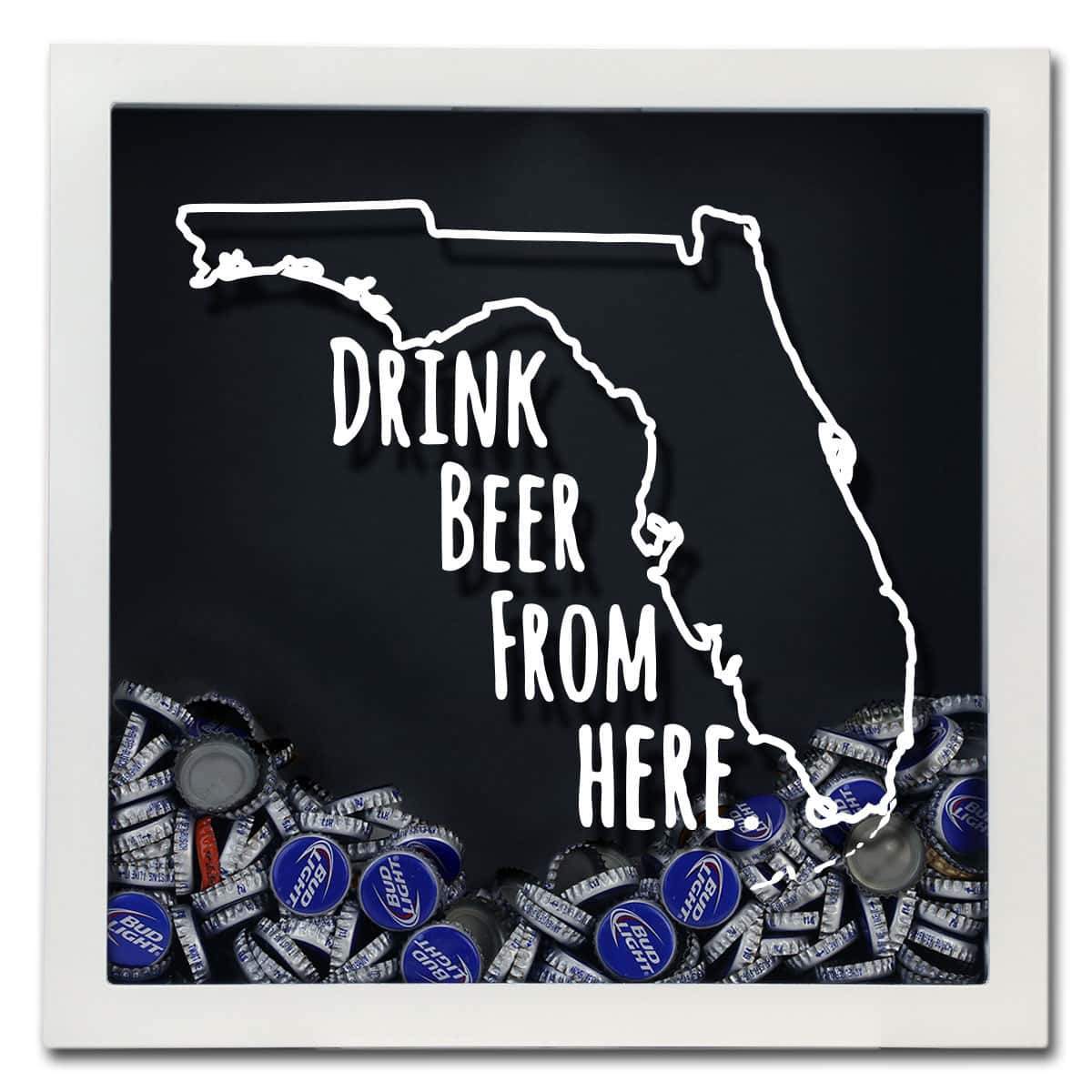 Torched Products Shadow Box Florida Drink Beer From Here Beer Cap Shadow Box (781163167861)