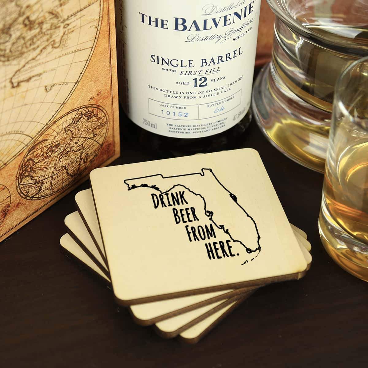 Torched Products Coasters Florida Drink Beer From Here Coasters (781444546677)