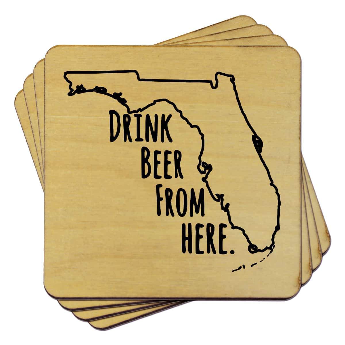 Torched Products Coasters Florida Drink Beer From Here Coasters (781444546677)