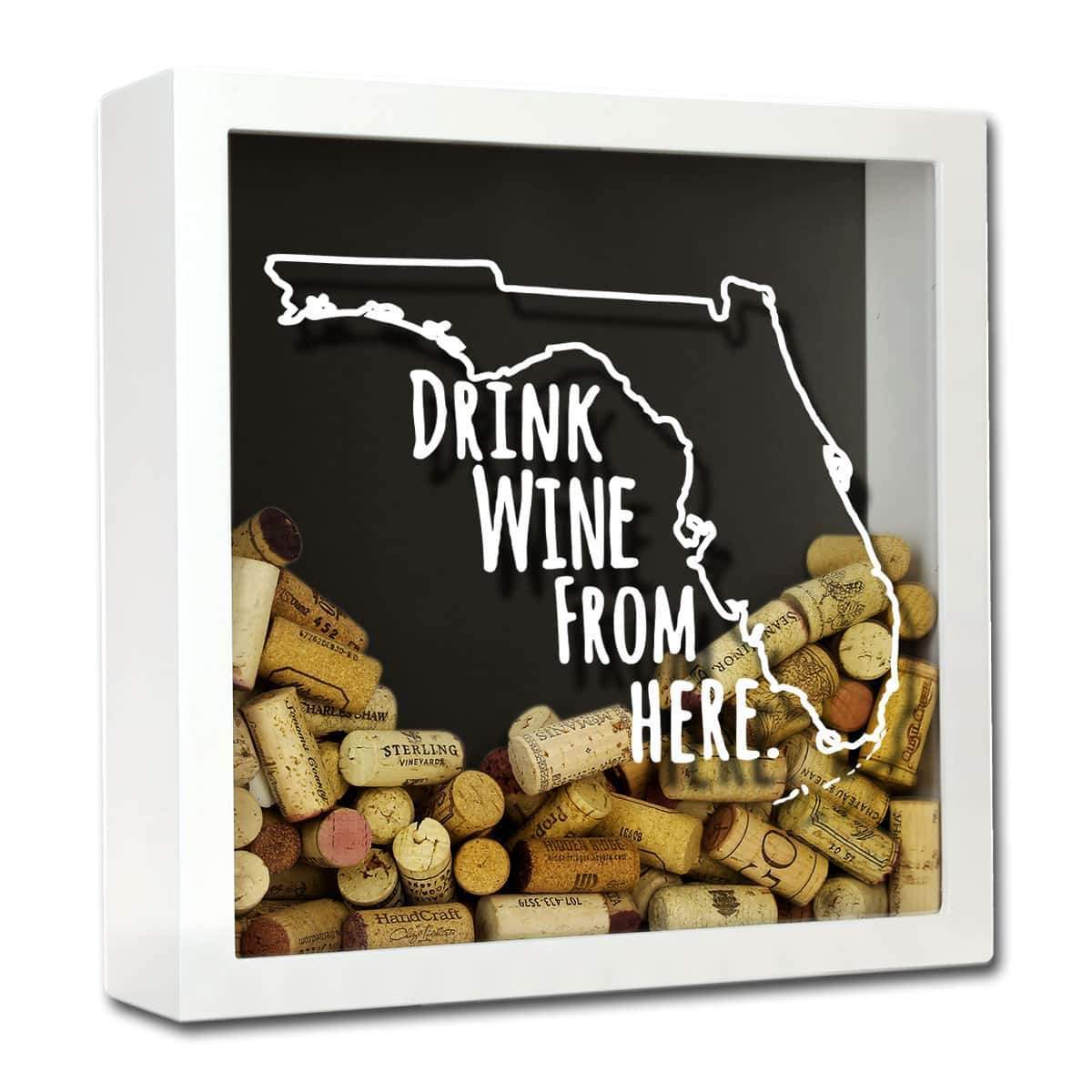 Torched Products Shadow Box Florida Drink Wine From Here Wine Cork Shadow Box