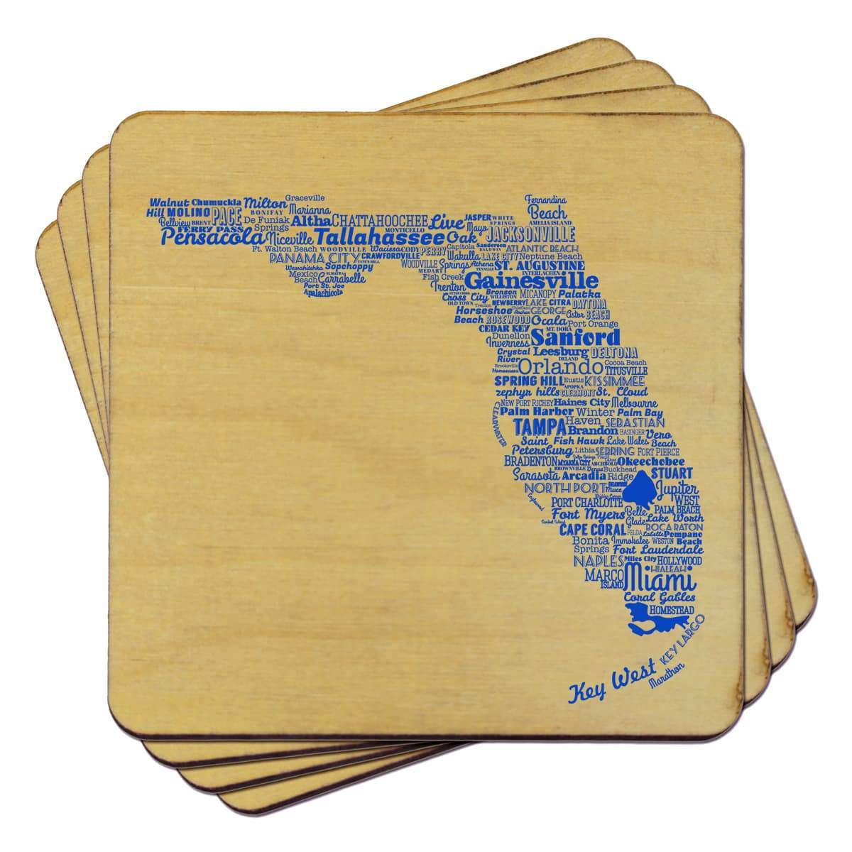 Torched Products Coasters Florida State Typography Coaster (787811008629)