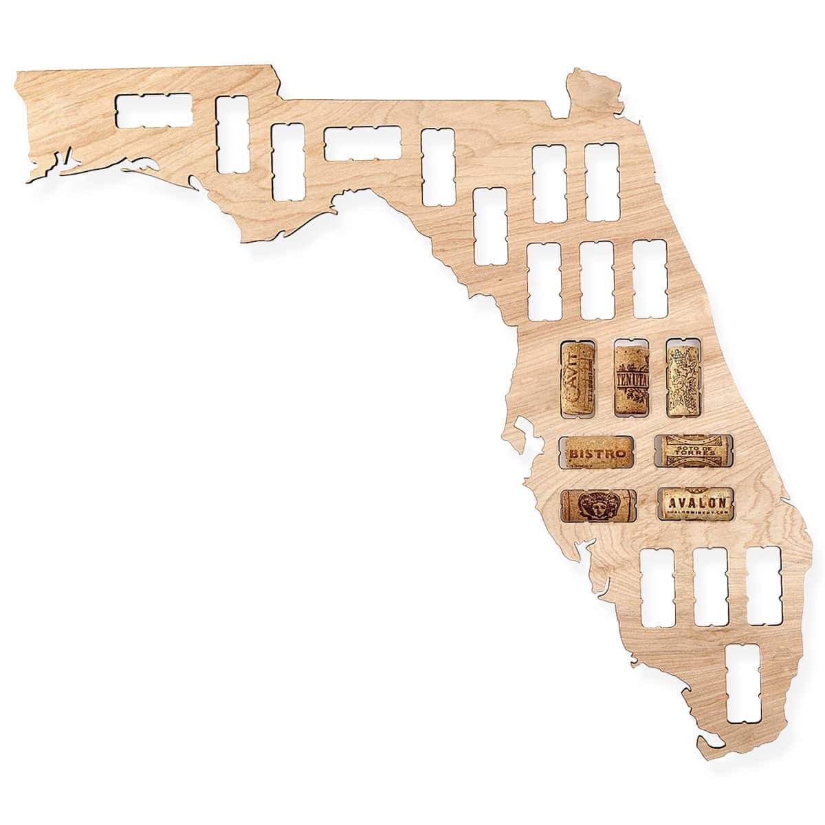 Torched Products Wine Cork Map Florida Wine Cork Map (778962567285)