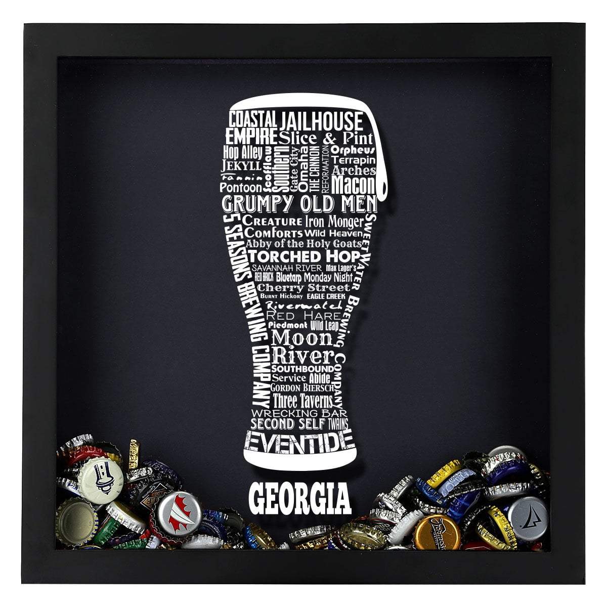 Torched Products Shadow Box Georgia Beer Typography Shadow Box (779423580277)