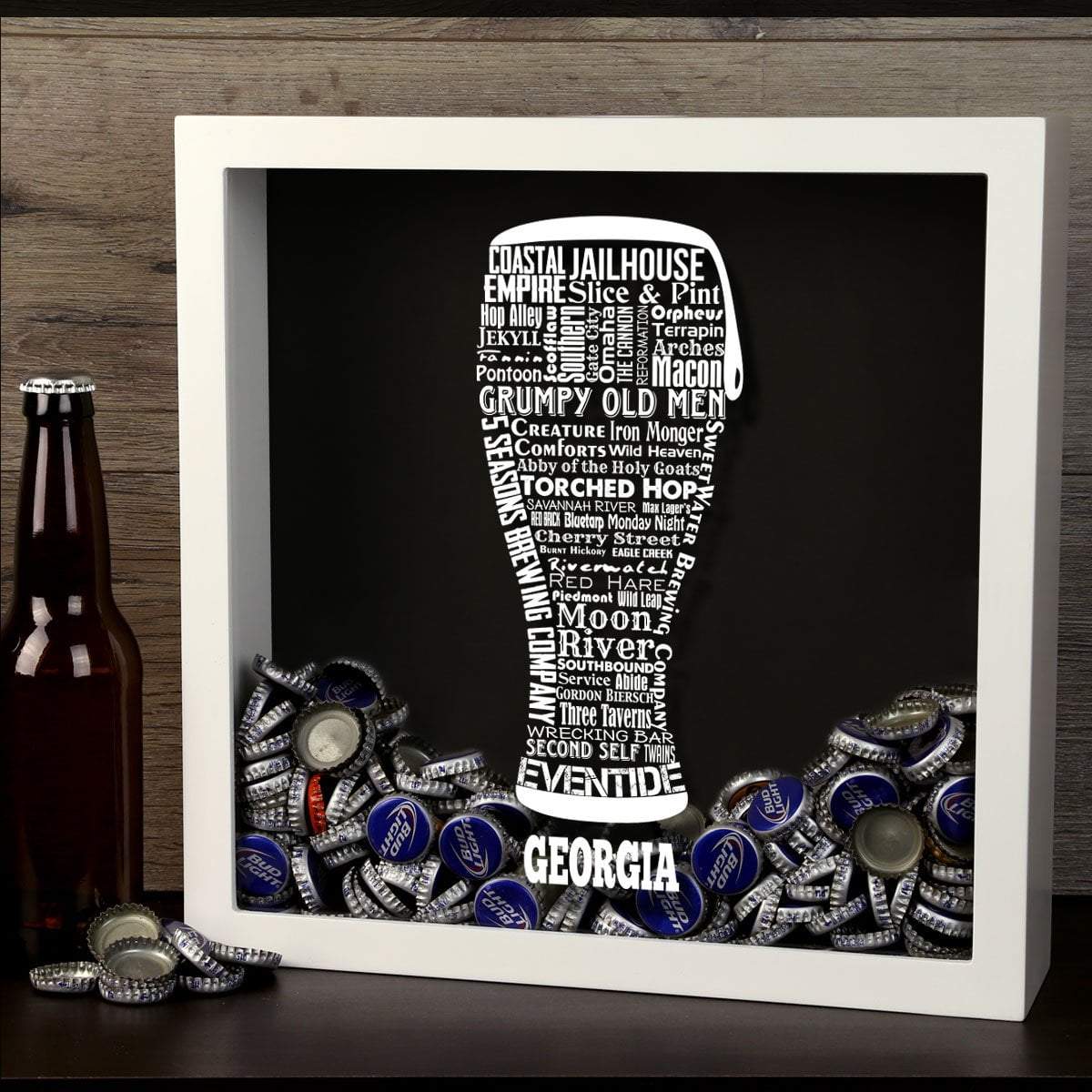 Torched Products Shadow Box Georgia Beer Typography Shadow Box (779423580277)