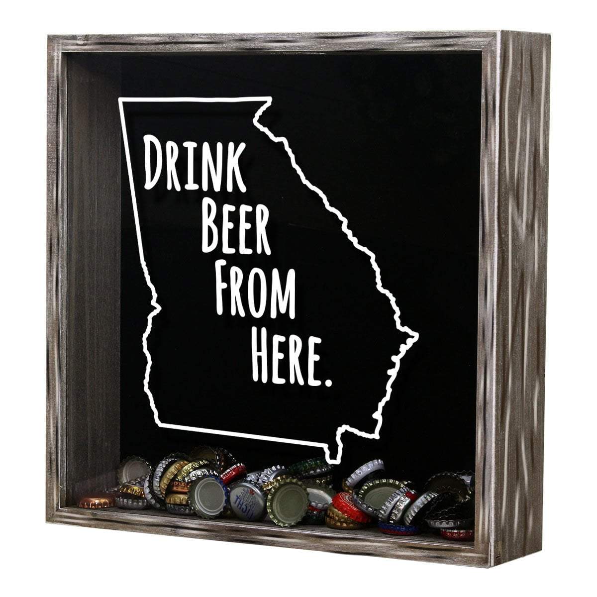 Torched Products Shadow Box Georgia Drink Beer From Here Beer Cap Shadow Box (781163462773)