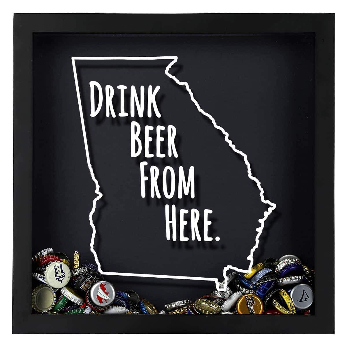 Torched Products Shadow Box Georgia Drink Beer From Here Beer Cap Shadow Box (781163462773)