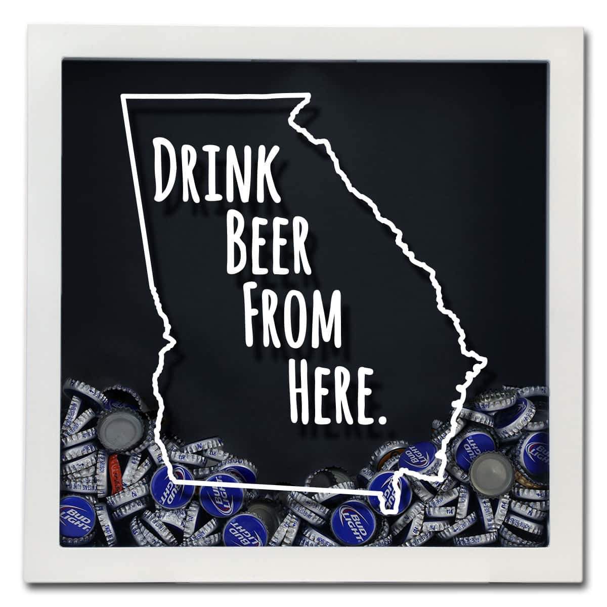 Torched Products Shadow Box Georgia Drink Beer From Here Beer Cap Shadow Box (781163462773)