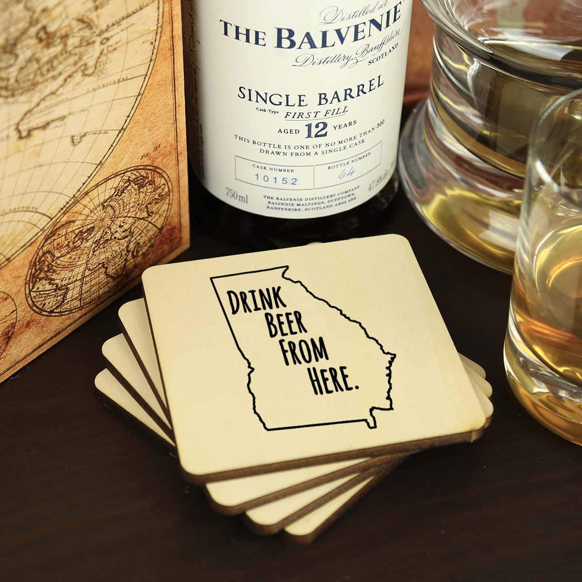 Torched Products Coasters Georgia Drink Beer From Here Coasters (781445070965)