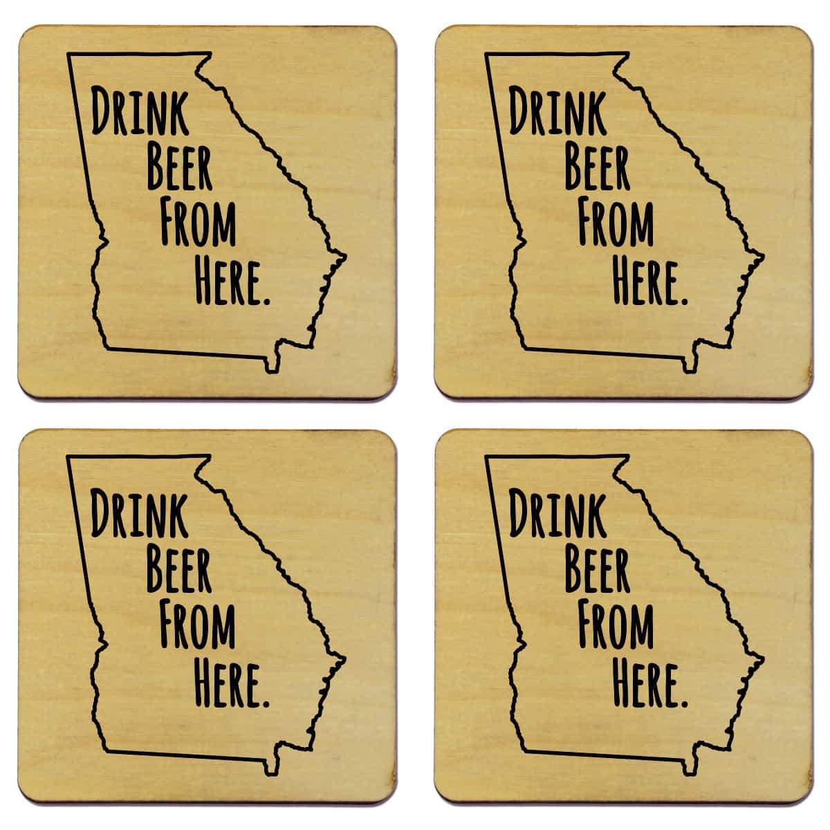Torched Products Coasters Georgia Drink Beer From Here Coasters (781445070965)