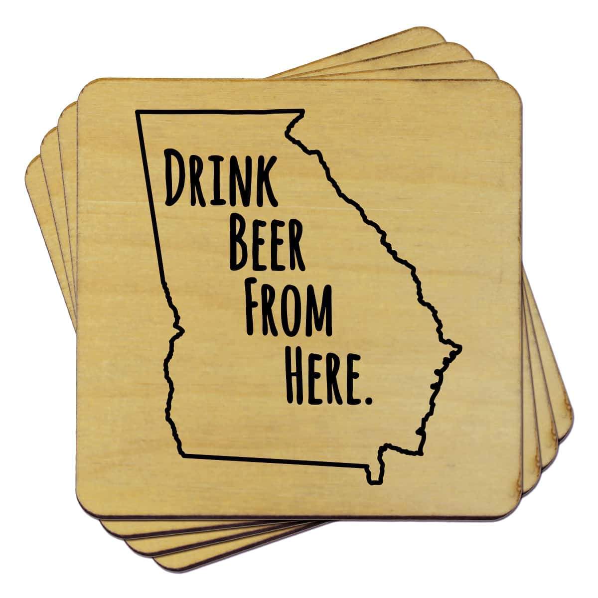 Torched Products Coasters Georgia Drink Beer From Here Coasters (781445070965)