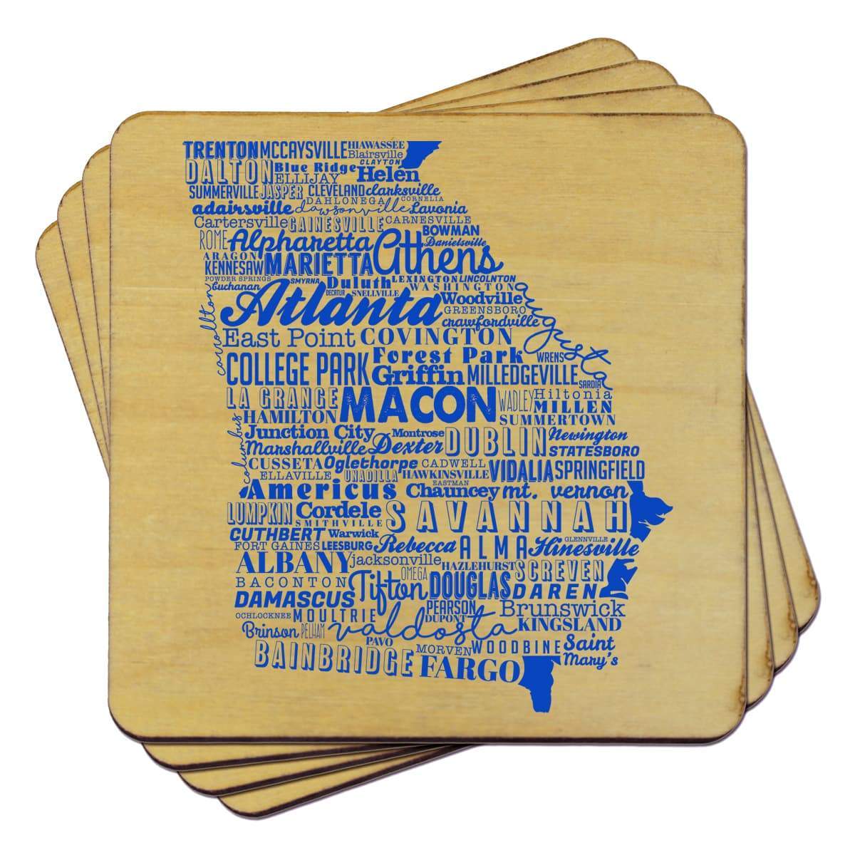 Torched Products Coasters Georgia State Typography Coaster (787811139701)