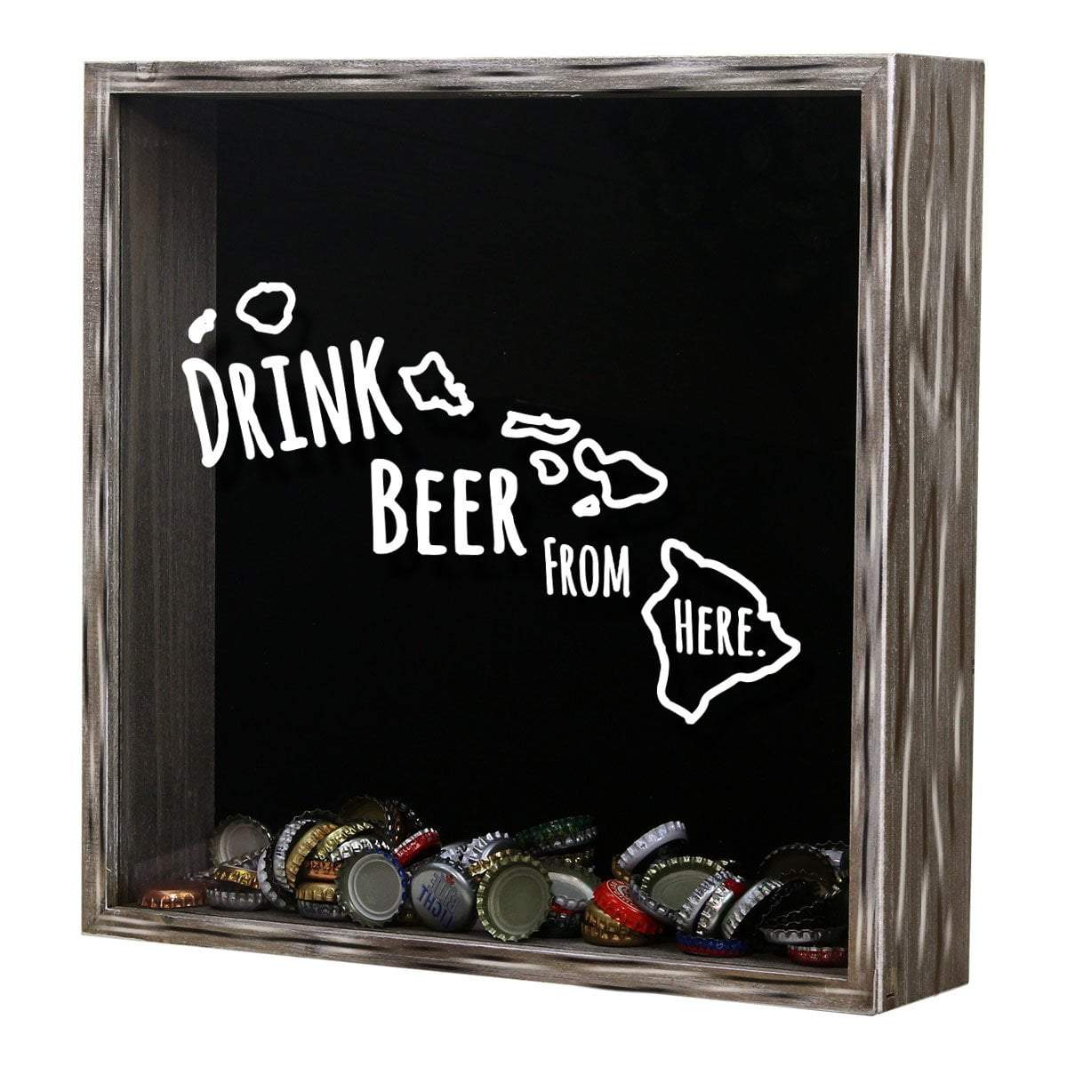 Torched Products Shadow Box Hawaii Drink Beer From Here Beer Cap Shadow Box (781165887605)