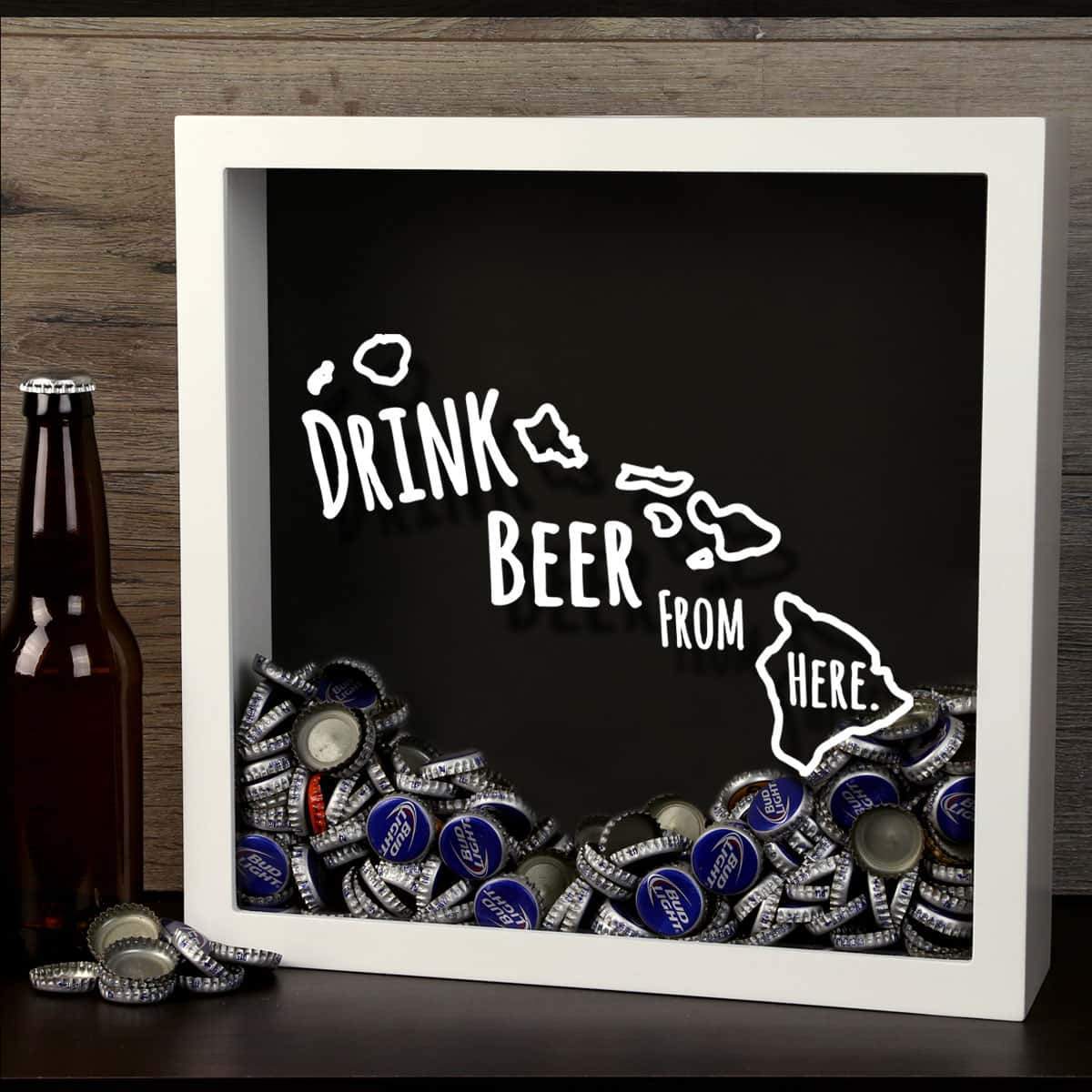 Torched Products Shadow Box Hawaii Drink Beer From Here Beer Cap Shadow Box (781165887605)