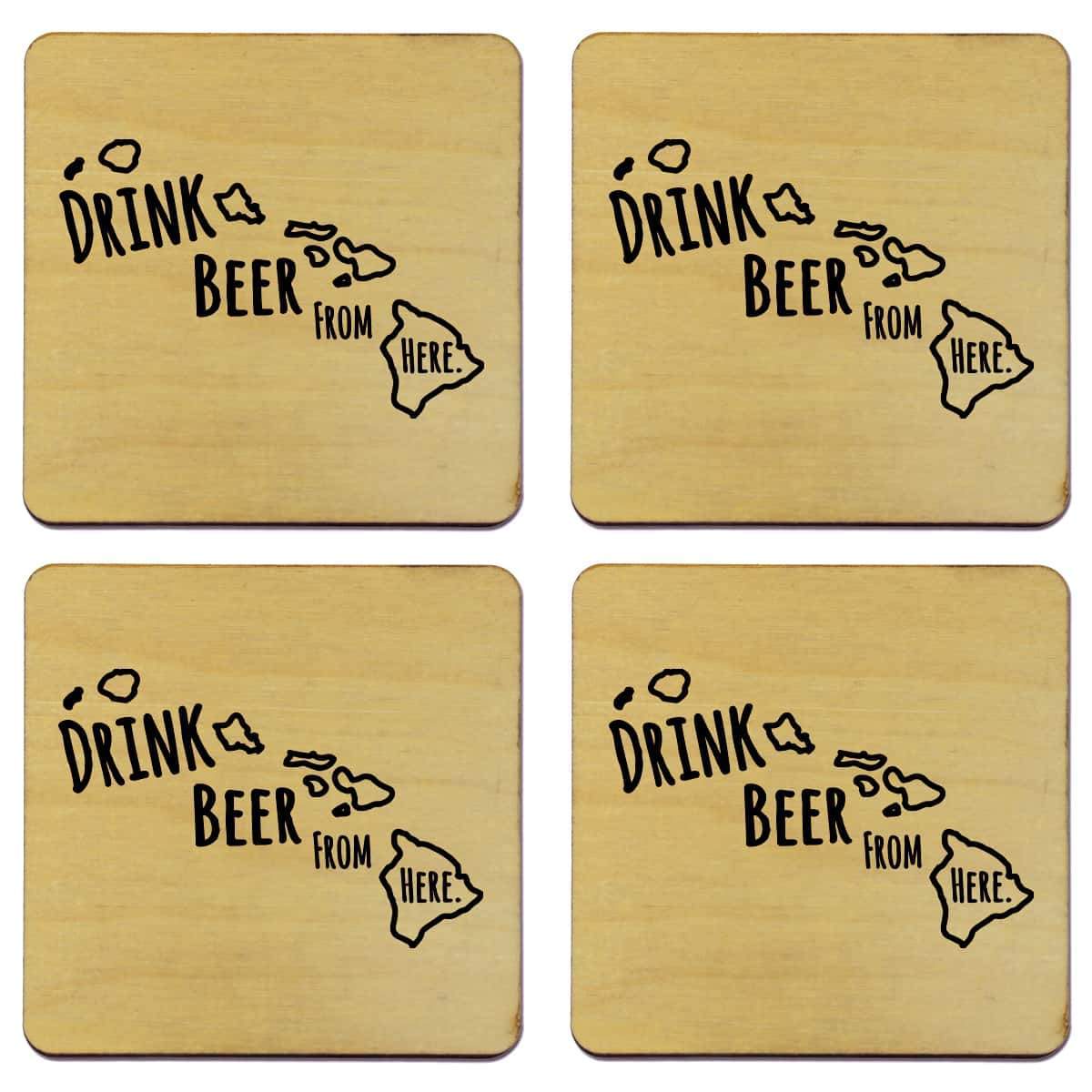 Torched Products Coasters Hawaii Drink Beer From Here Coasters (781445169269)
