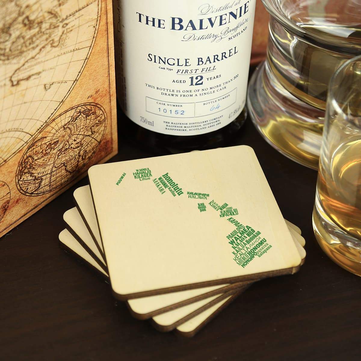 Torched Products Coasters Hawaii State Typography Coaster (787811598453)