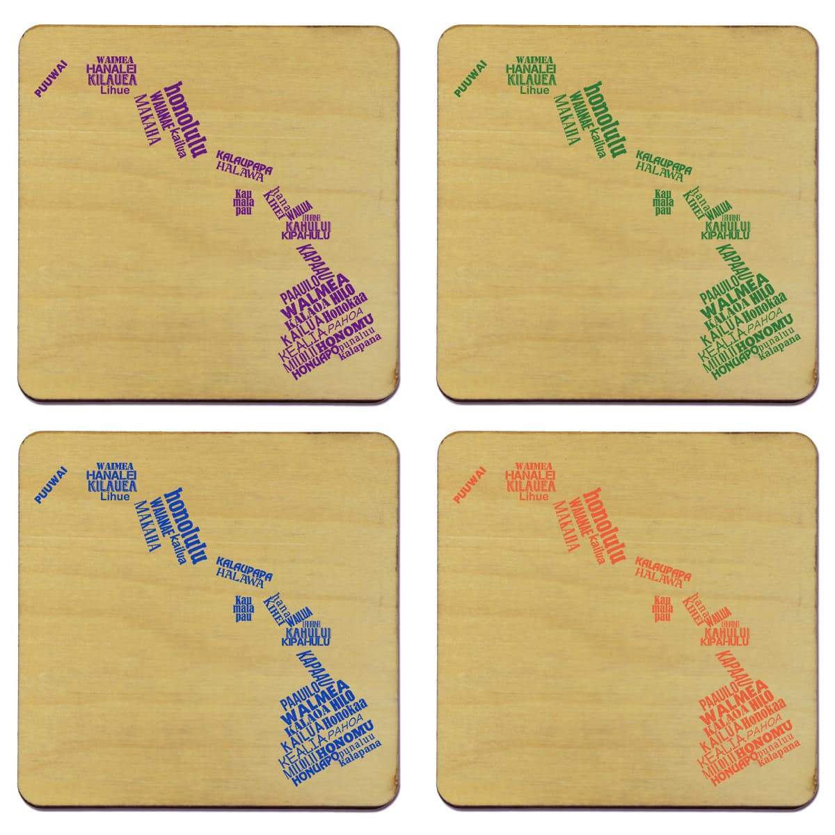 Torched Products Coasters Hawaii State Typography Coaster (787811598453)