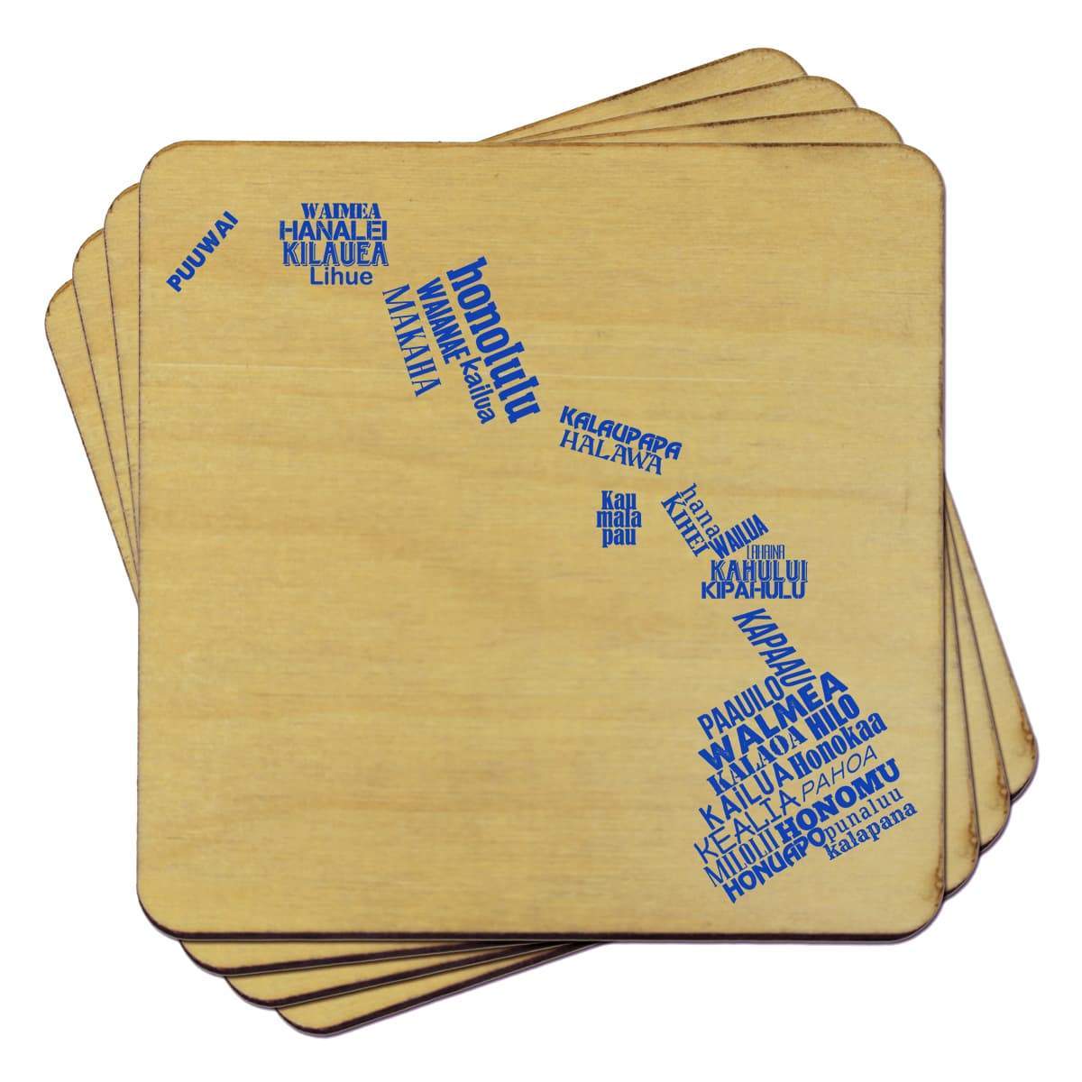 Torched Products Coasters Hawaii State Typography Coaster (787811598453)