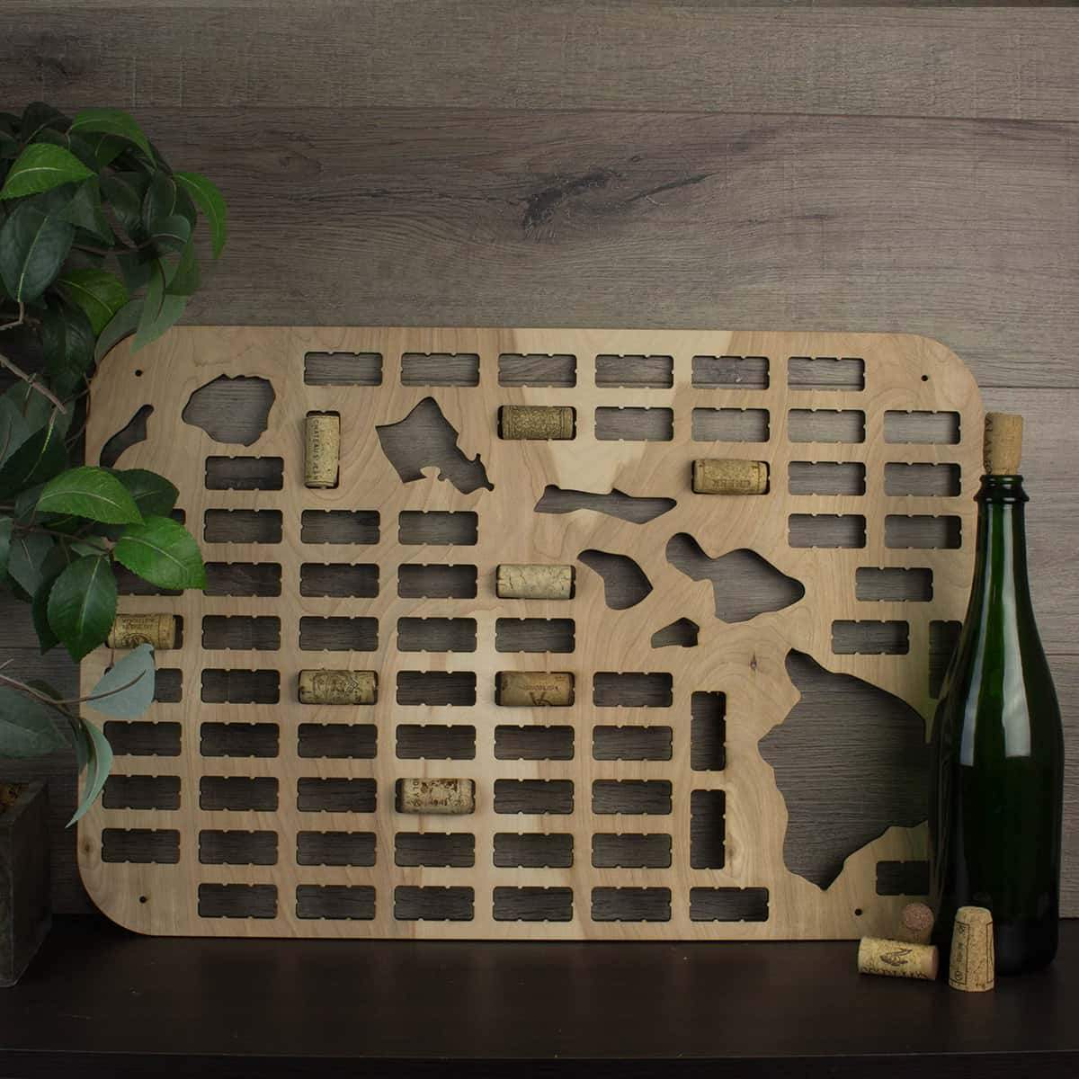Torched Products Wine Cork Map Hawaii Wine Cork Map (778963517557)