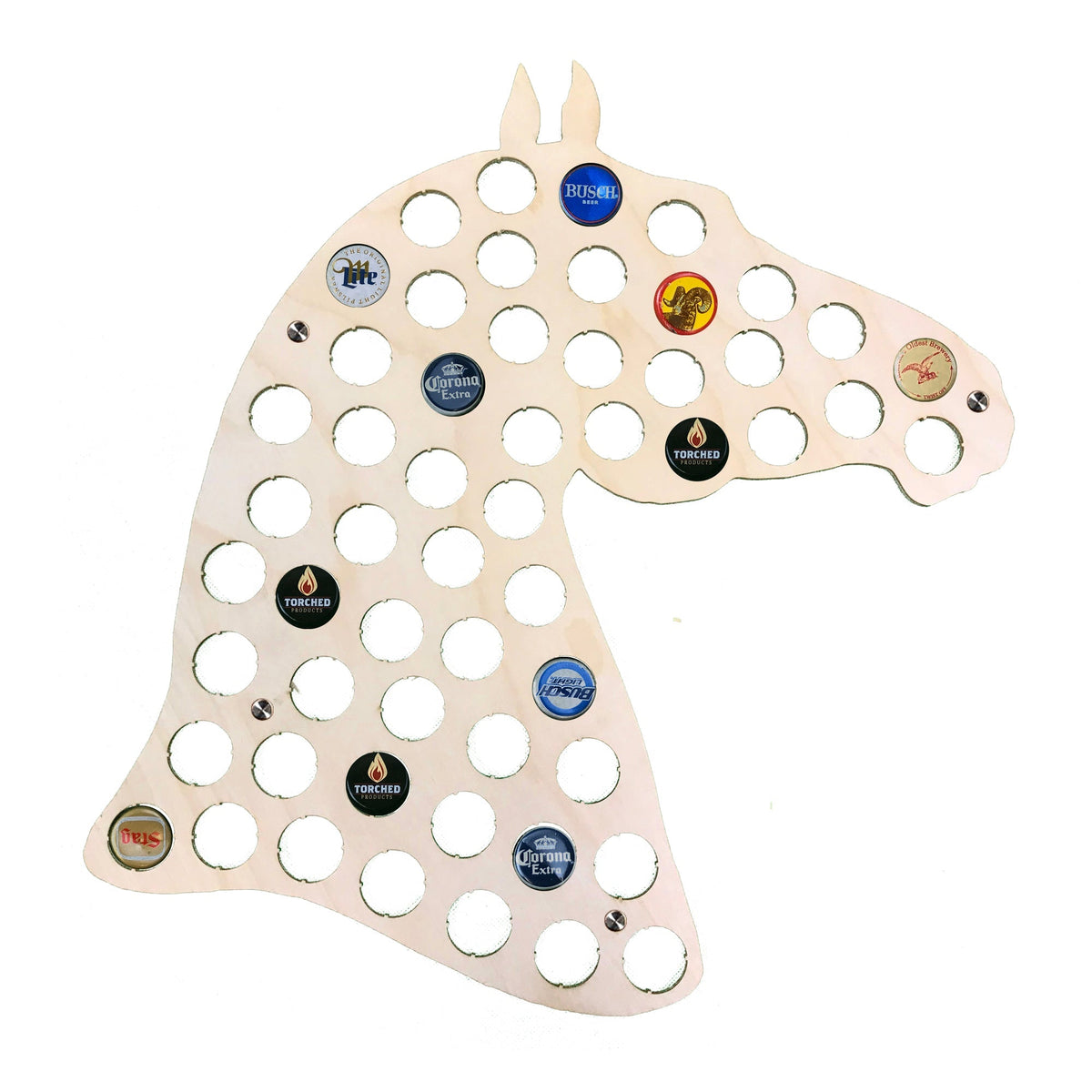 Torched Products Beer Cap Map Horse Head Beer Cap Holder