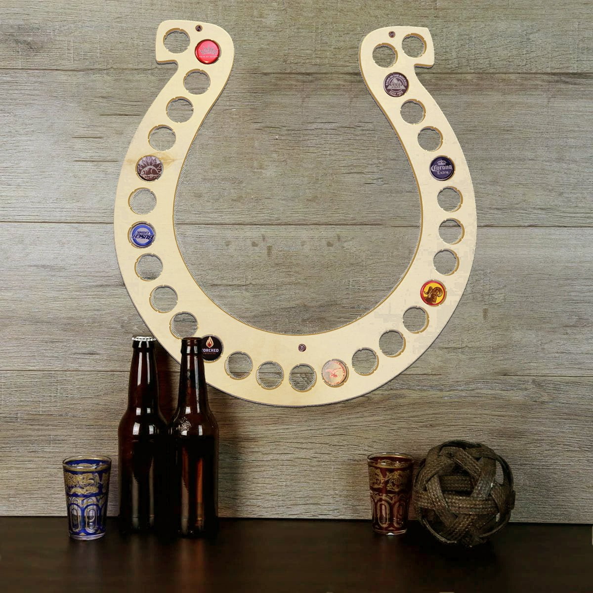 Torched Products Beer Cap Map Horseshoe Beer Cap Holder