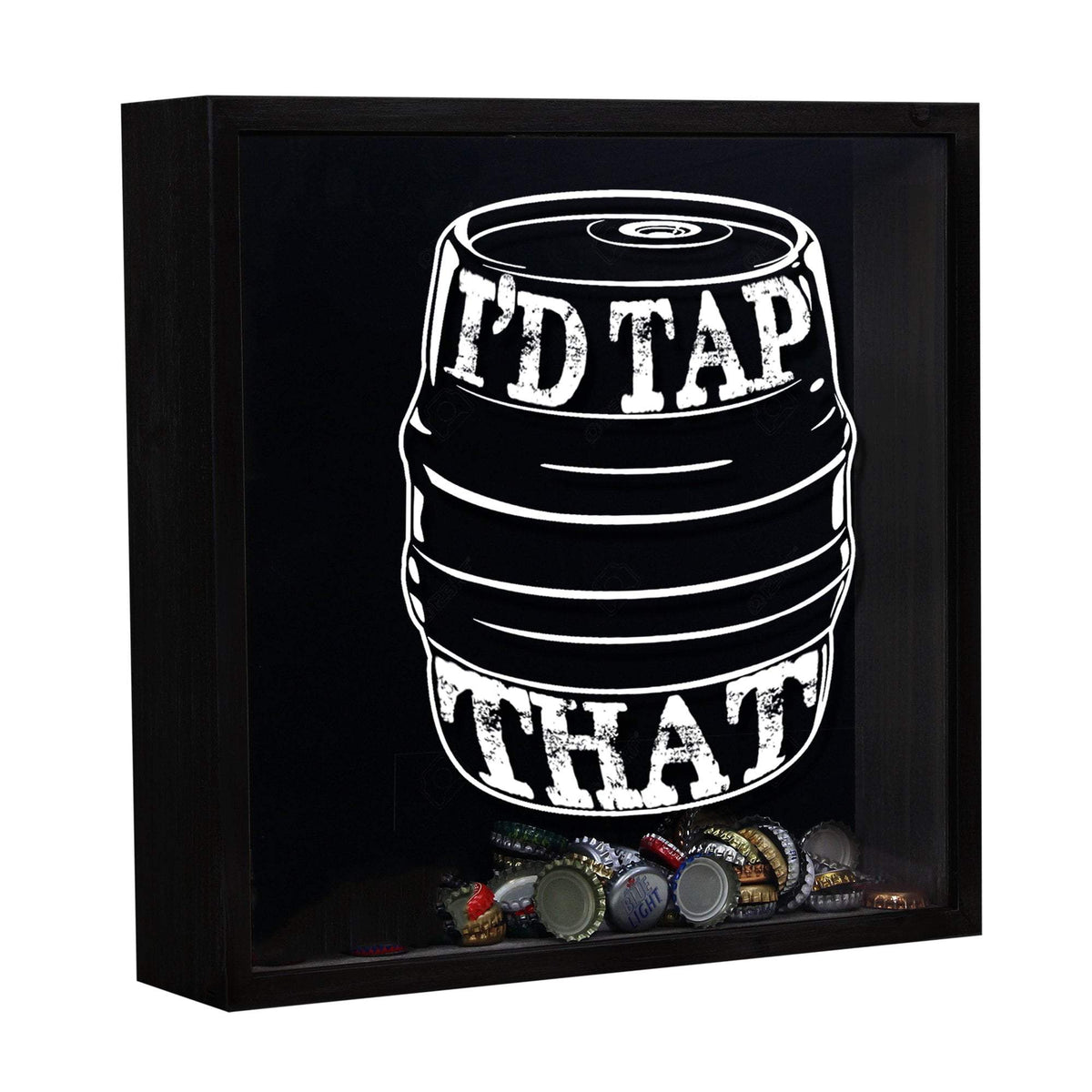 Torched Products Shadow Box Black I&#39;d Tap That Beer Cap Shadow Box