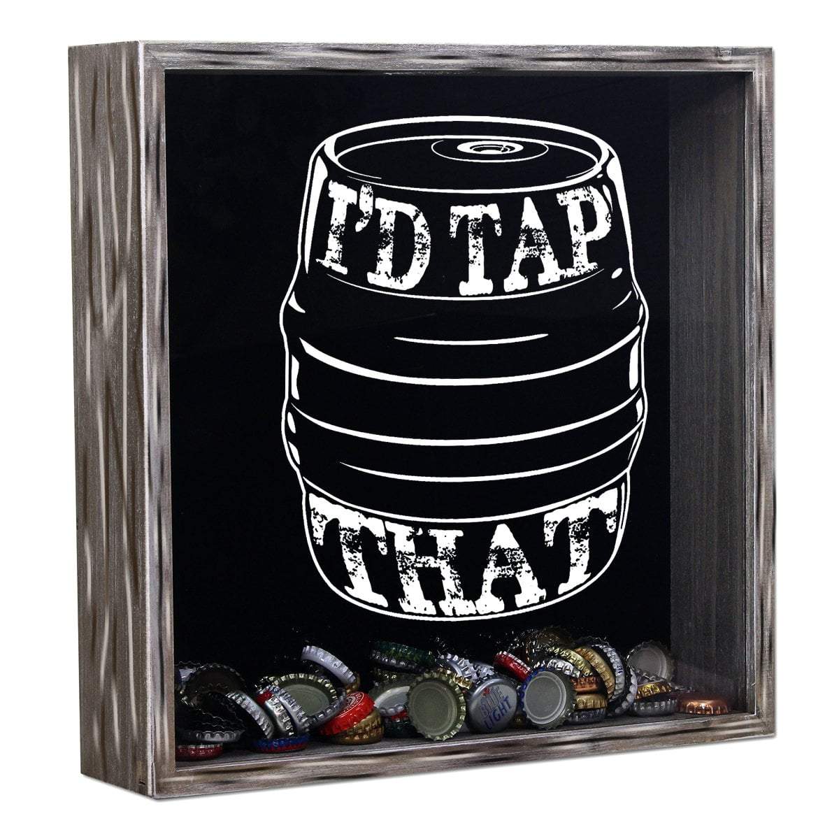 Torched Products Shadow Box Black I'd Tap That Beer Cap Shadow Box
