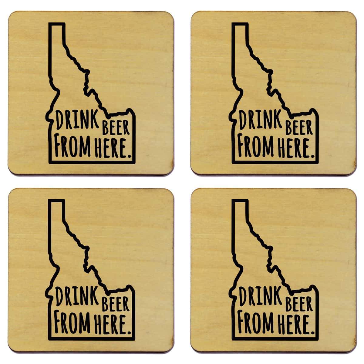 Torched Products Coasters Idaho Drink Beer From Here Coasters (781447594101)