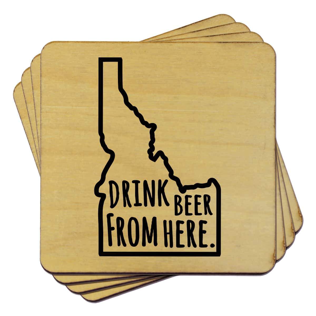 Torched Products Coasters Idaho Drink Beer From Here Coasters (781447594101)