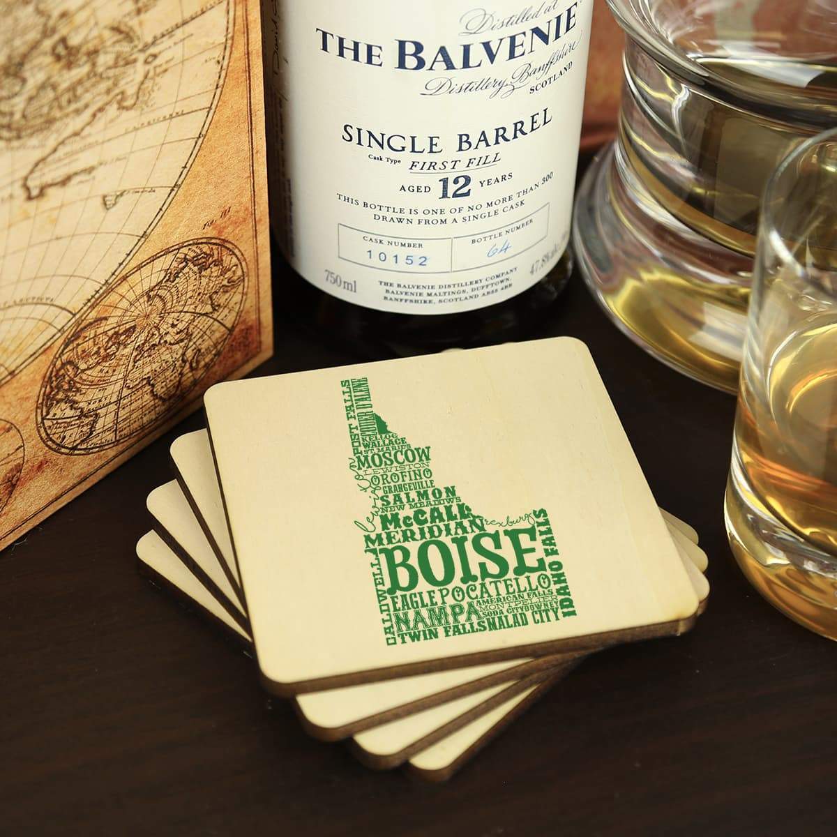 Torched Products Coasters Idaho State Typography Coaster (787812089973)