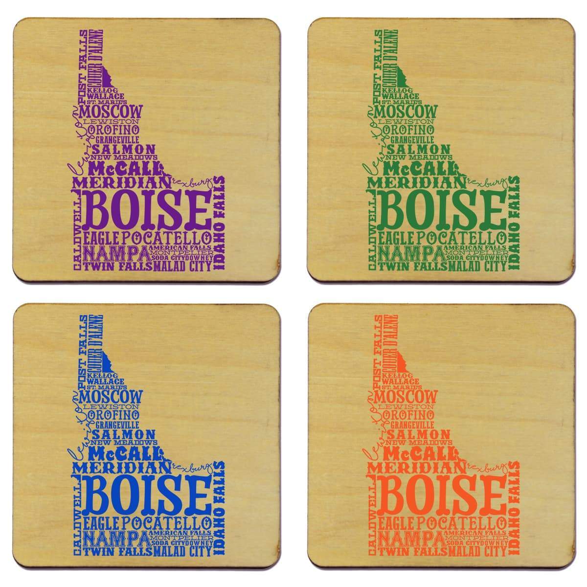 Torched Products Coasters Idaho State Typography Coaster (787812089973)