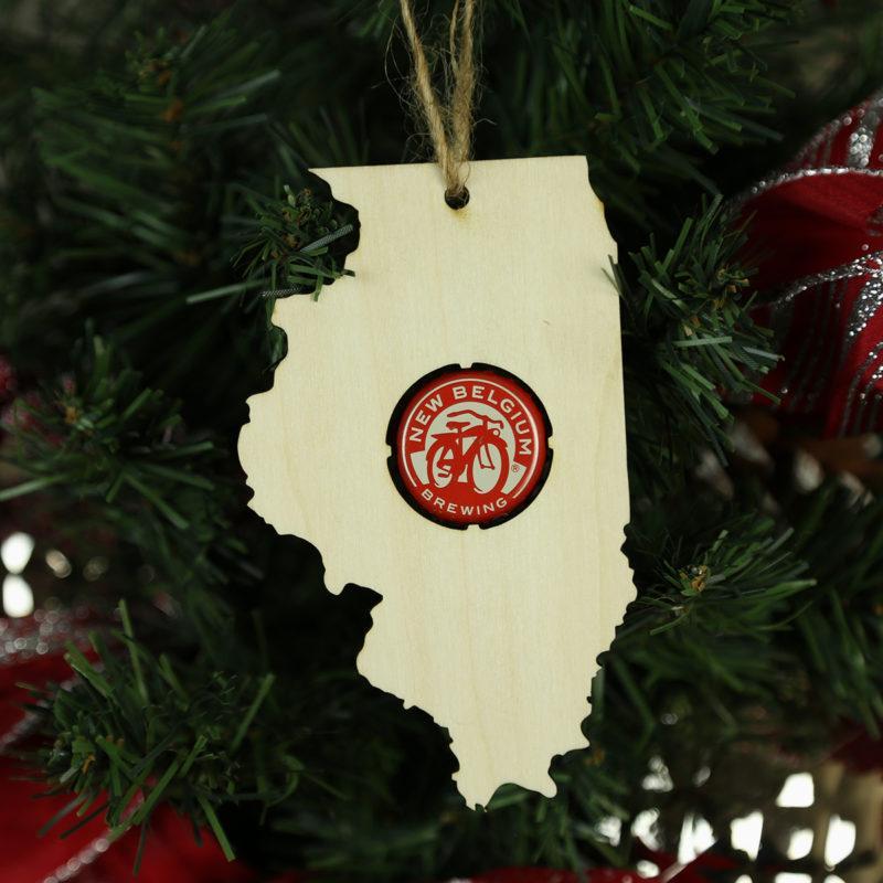 Torched Products Beer Cap Maps Illinois Beer Cap Map Ornaments (781551140981)