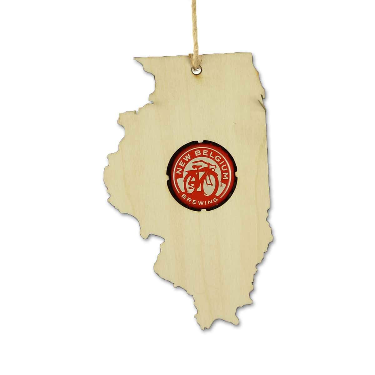 Torched Products Ornaments Illinois Beer Cap Map Ornaments (781551140981)