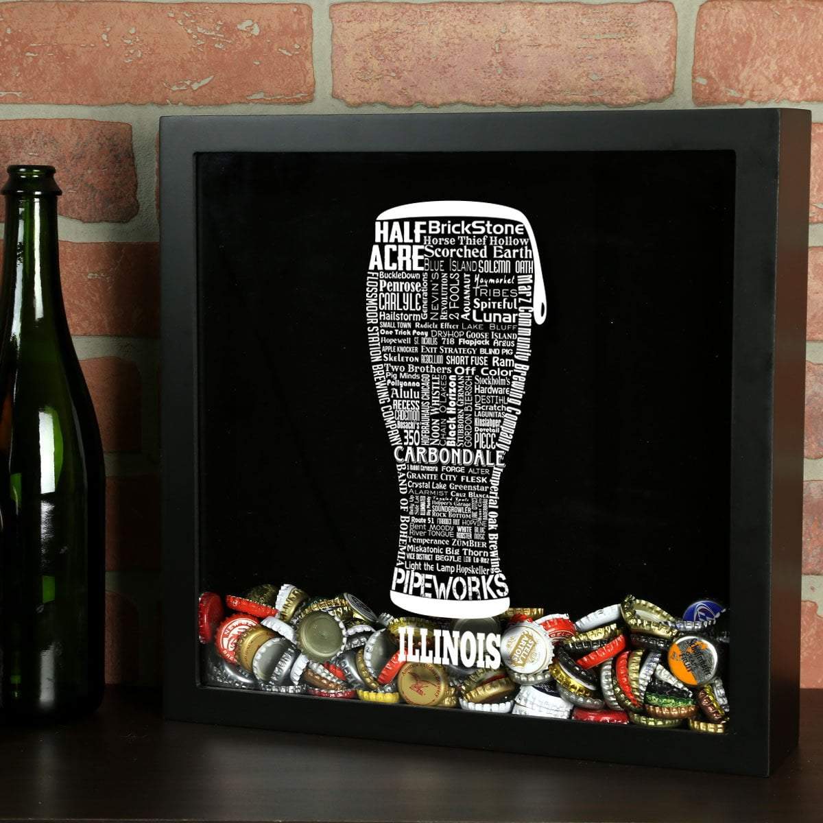 Torched Products Shadow Box Illinois Beer Typography Shadow Box (779424432245)