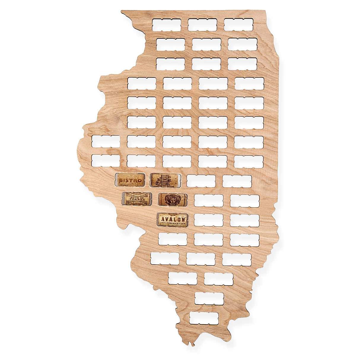Torched Products Wine Cork Map Illinois Wine Cork Map (778968629365)