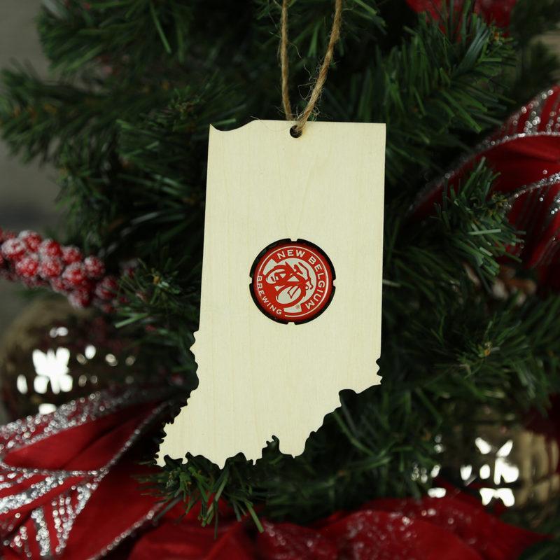 Torched Products Beer Cap Maps Indiana Beer Cap Map Ornaments (781558874229)