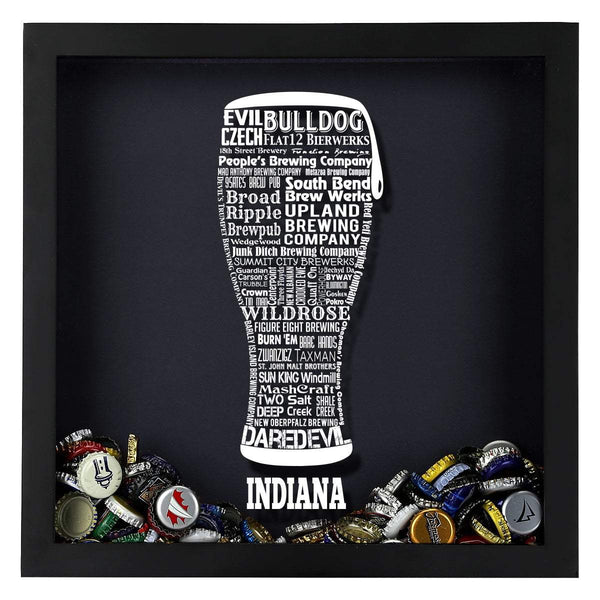 Indiana Beer Typography Shadow Box - Torched Products