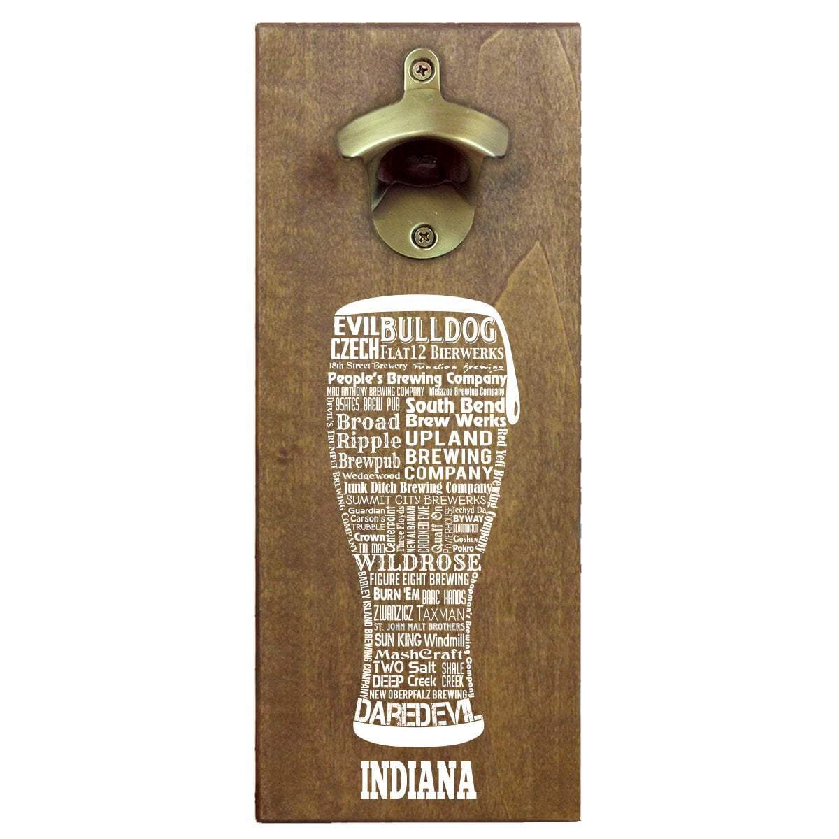 Indiana Craft Beer Typography Cap Catching Magnetic Bottle Opener