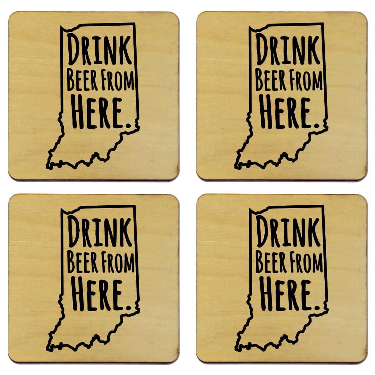 Torched Products Coasters Indiana Drink Beer From Here Coasters (781448151157)