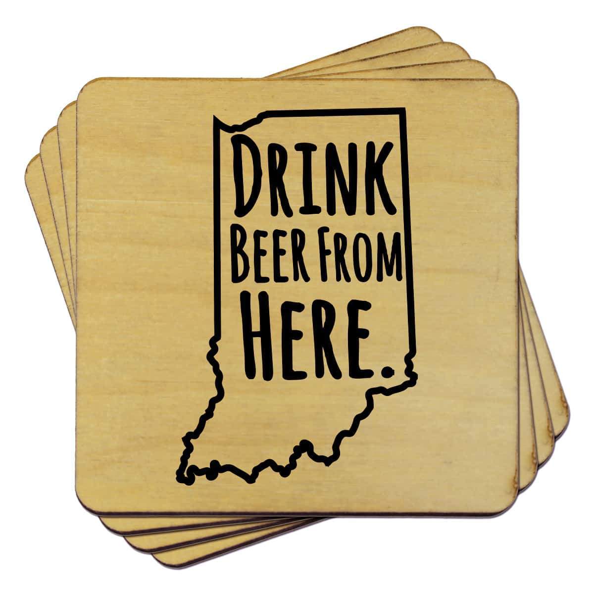 Torched Products Coasters Indiana Drink Beer From Here Coasters (781448151157)