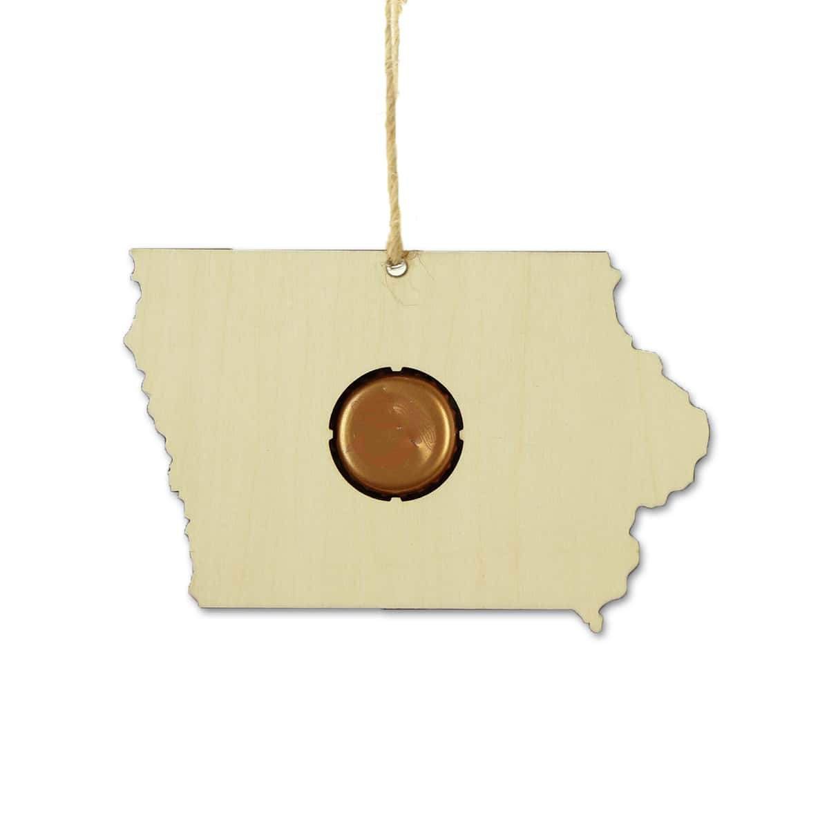 Torched Products Beer Cap Maps Iowa Beer Cap Map Ornaments (781544751221)
