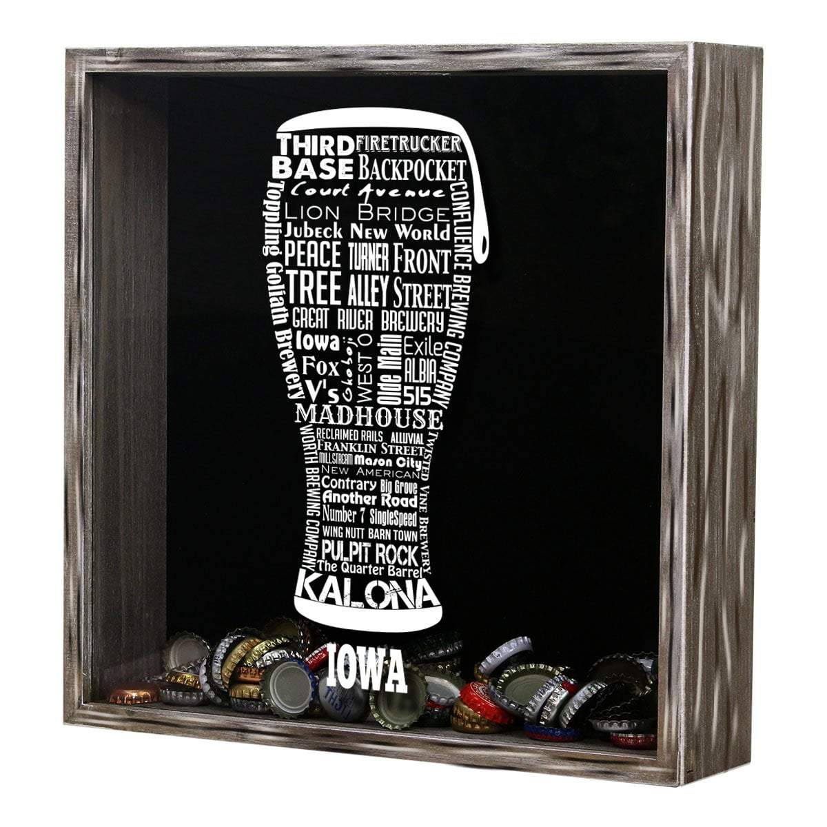 Torched Products Shadow Box Iowa Beer Typography Shadow Box (779379179637)