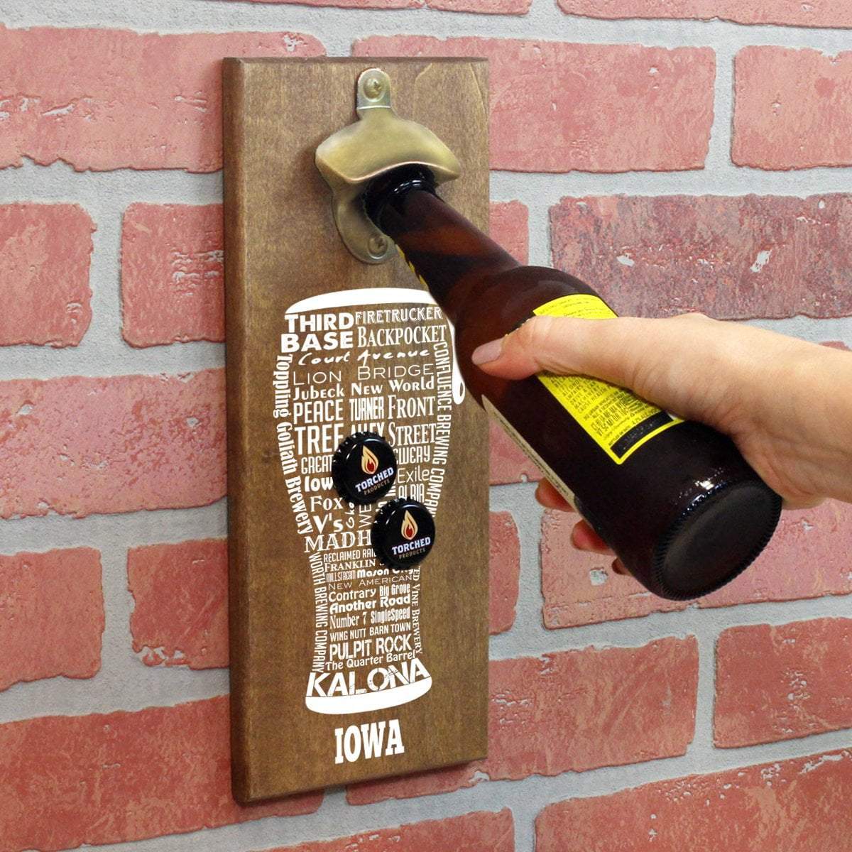 Torched Products Bottle Opener Default Title Iowa Craft Beer Typography Cap Catching Magnetic Bottle Opener (789176025205)