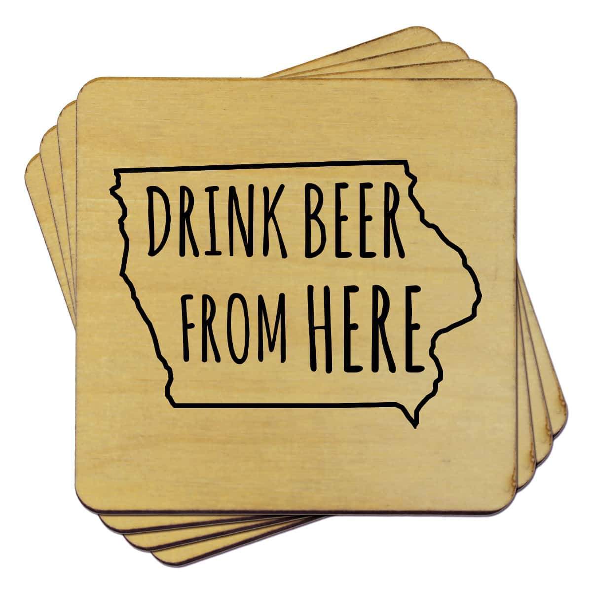 Torched Products Coasters Iowa Drink Beer From Here Coasters (781447757941)